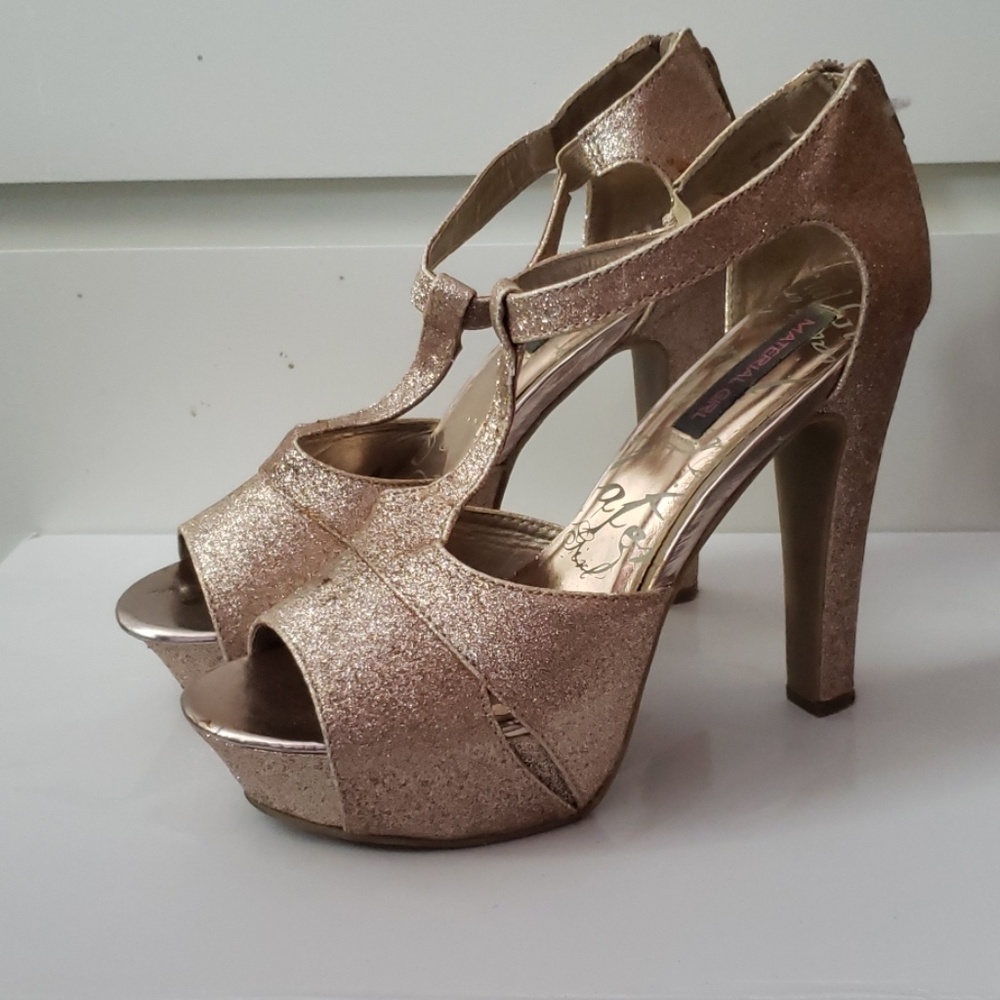 Material Girl sparkle heels size 8